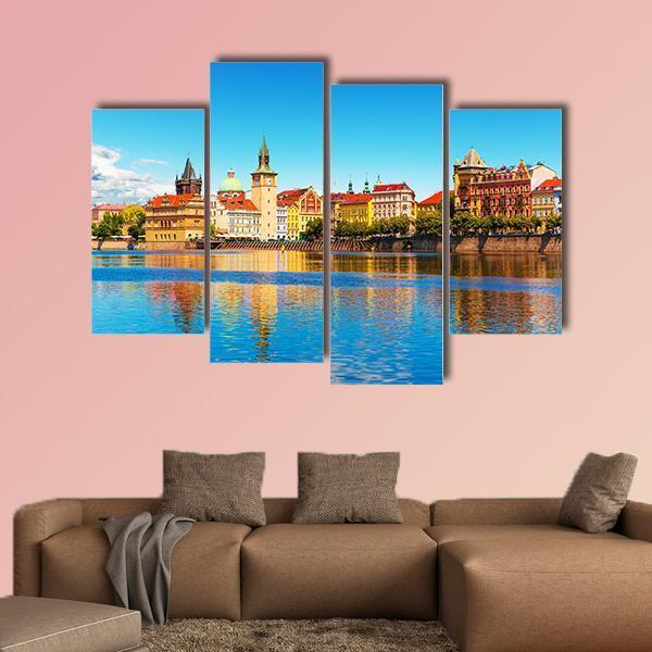 Summer View Of The Old Town In Prague Canvas Wall Art-3 Horizontal-Gallery Wrap-25" x 16"-Tiaracle