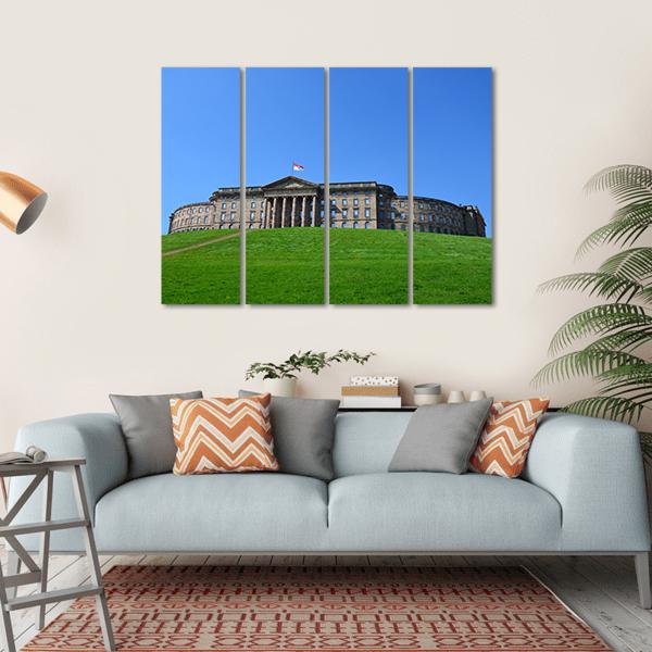 Summer View Of Wilhelmshoehe Castle Park Canvas Wall Art-4 Horizontal-Gallery Wrap-34" x 24"-Tiaracle