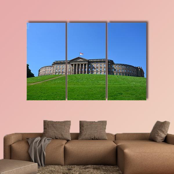 Summer View Of Wilhelmshoehe Castle Park Canvas Wall Art-3 Horizontal-Gallery Wrap-25" x 16"-Tiaracle