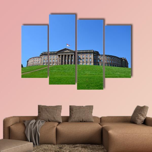 Summer View Of Wilhelmshoehe Castle Park Canvas Wall Art-4 Pop-Gallery Wrap-50" x 32"-Tiaracle