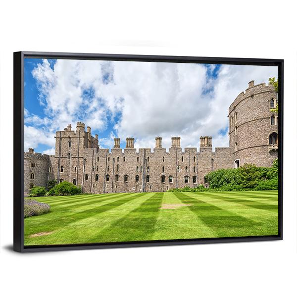 Summer View Of Windsor Castle Canvas Wall Art-3 Horizontal-Gallery Wrap-25" x 16"-Tiaracle