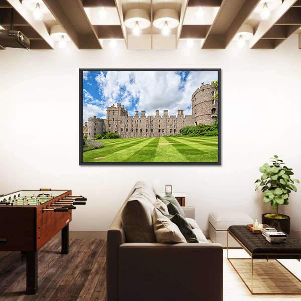 Summer View Of Windsor Castle Canvas Wall Art-3 Horizontal-Gallery Wrap-25" x 16"-Tiaracle