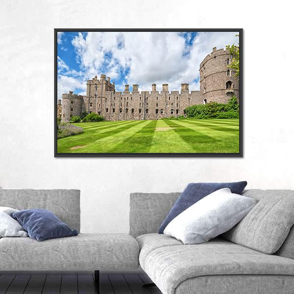 Summer View Of Windsor Castle Canvas Wall Art-3 Horizontal-Gallery Wrap-25" x 16"-Tiaracle