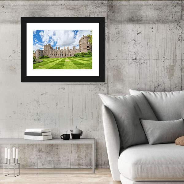 Summer View Of Windsor Castle Canvas Wall Art-3 Horizontal-Gallery Wrap-25" x 16"-Tiaracle