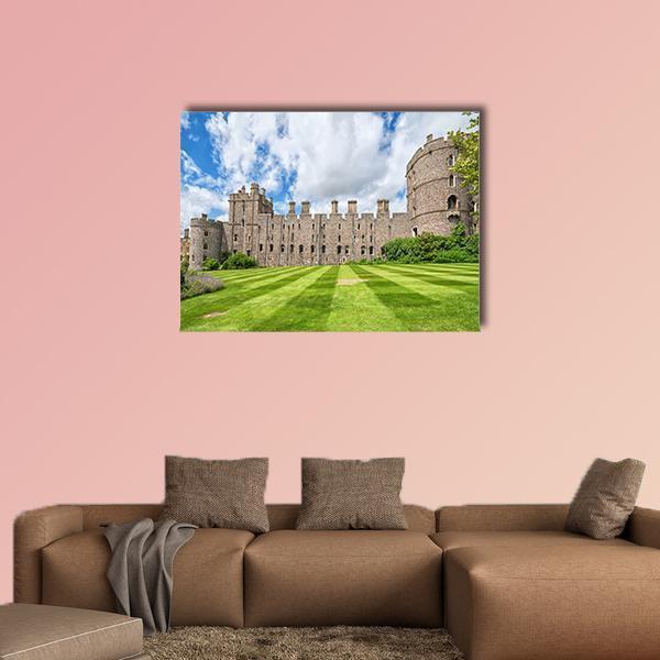 Summer View Of Windsor Castle Canvas Wall Art-1 Piece-Gallery Wrap-48" x 32"-Tiaracle