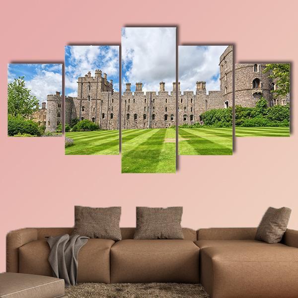 Summer View Of Windsor Castle Canvas Wall Art-5 Star-Gallery Wrap-62" x 32"-Tiaracle