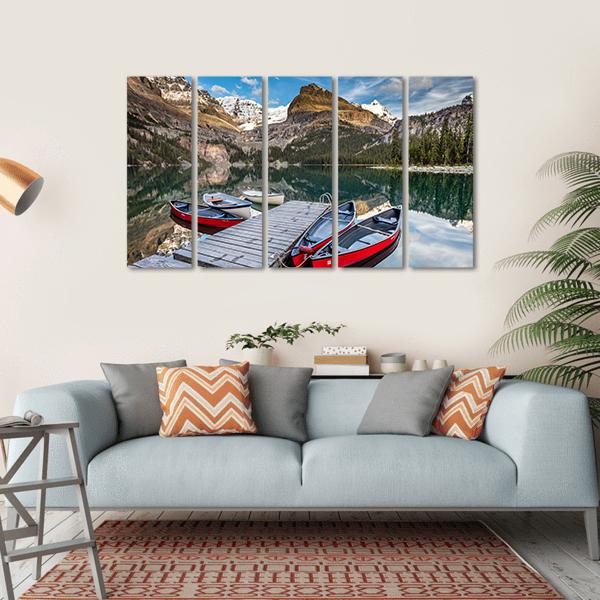 Summertime In The Canadian Rockies Canvas Wall Art-5 Horizontal-Gallery Wrap-22" x 12"-Tiaracle
