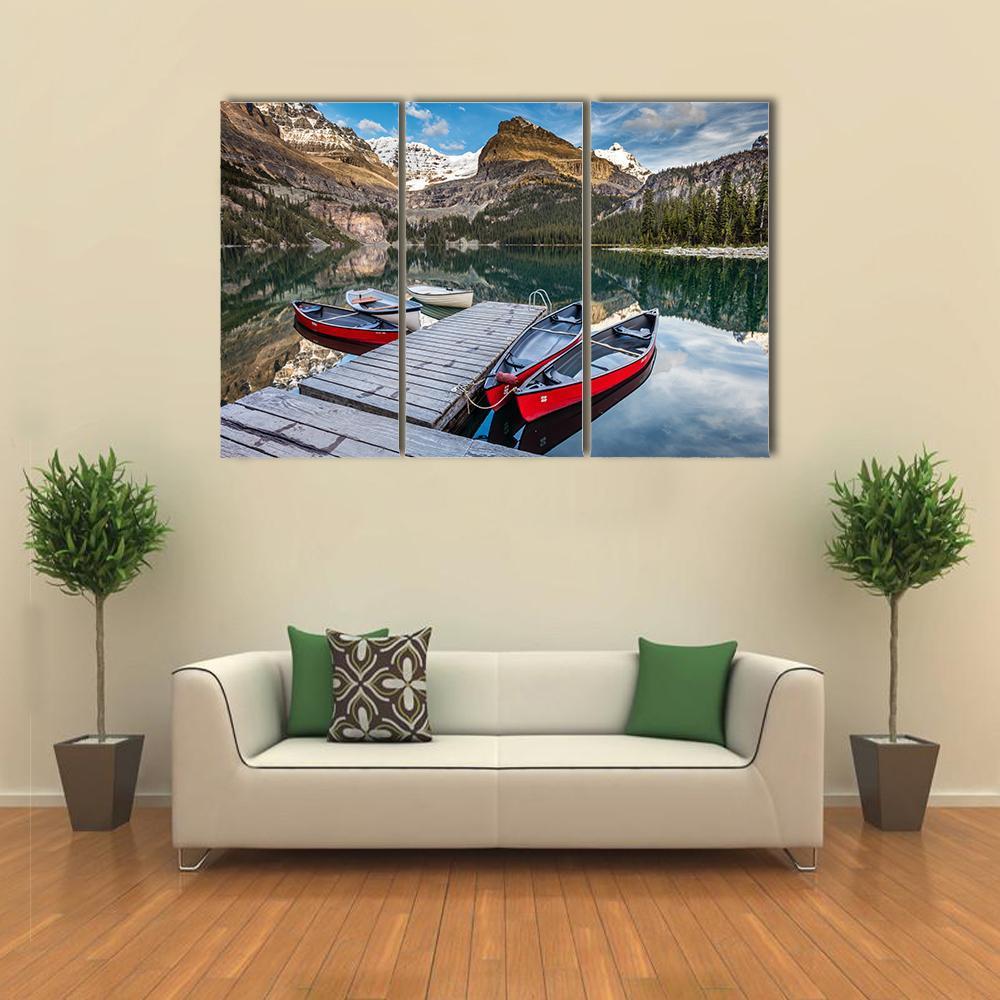 Summertime In The Canadian Rockies Canvas Wall Art-3 Horizontal-Gallery Wrap-37" x 24"-Tiaracle