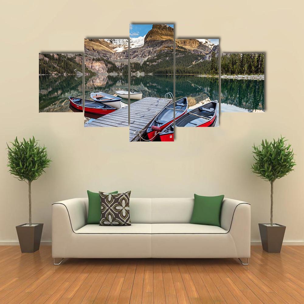Summertime In The Canadian Rockies Canvas Wall Art-5 Star-Gallery Wrap-62" x 32"-Tiaracle