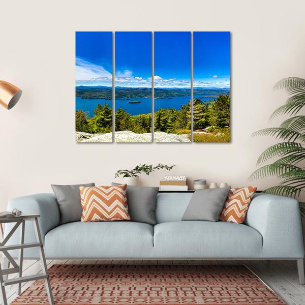 Summit Of Buck Mountain In Lake George Canvas Wall Art-4 Horizontal-Gallery Wrap-34" x 24"-Tiaracle