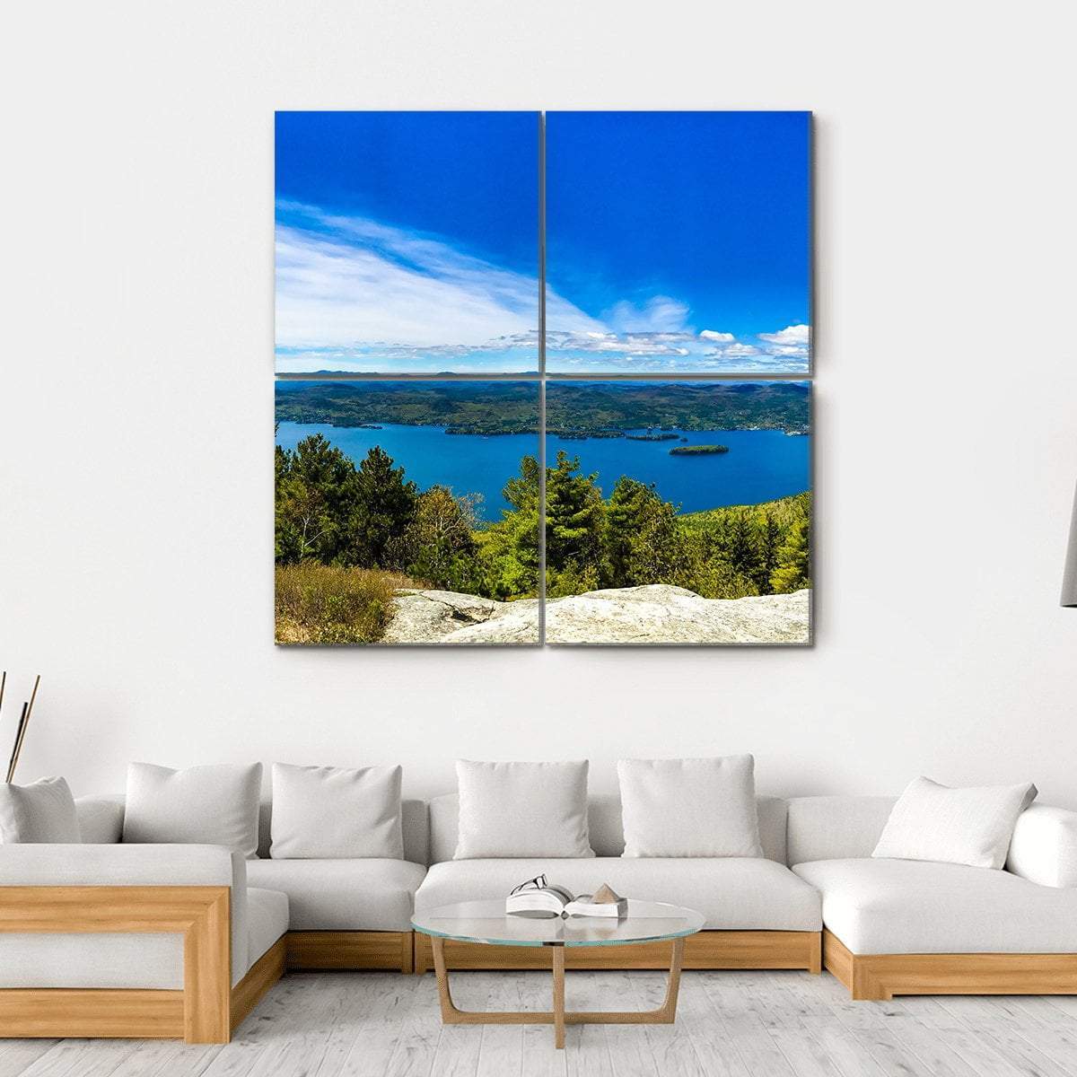 Summit Of Buck Mountain In Lake George Canvas Wall Art-4 Square-Gallery Wrap-17" x 17"-Tiaracle