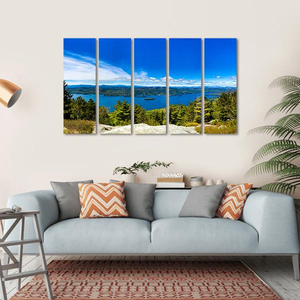 Summit Of Buck Mountain In Lake George Canvas Wall Art-5 Horizontal-Gallery Wrap-22" x 12"-Tiaracle