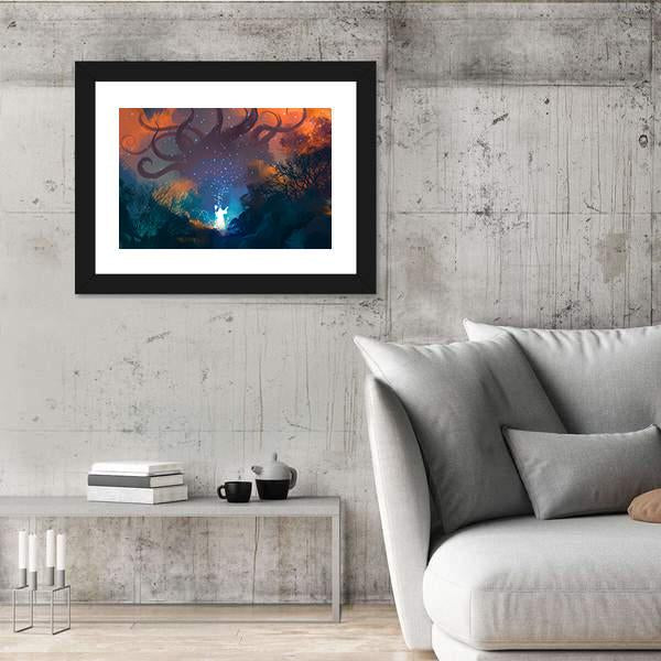 Summoning Ghostly Demon Canvas Wall Art-3 Horizontal-Gallery Wrap-25" x 16"-Tiaracle