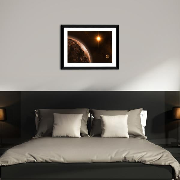 Sun Moon & Earth Canvas Wall Art-3 Horizontal-Gallery Wrap-25" x 16"-Tiaracle