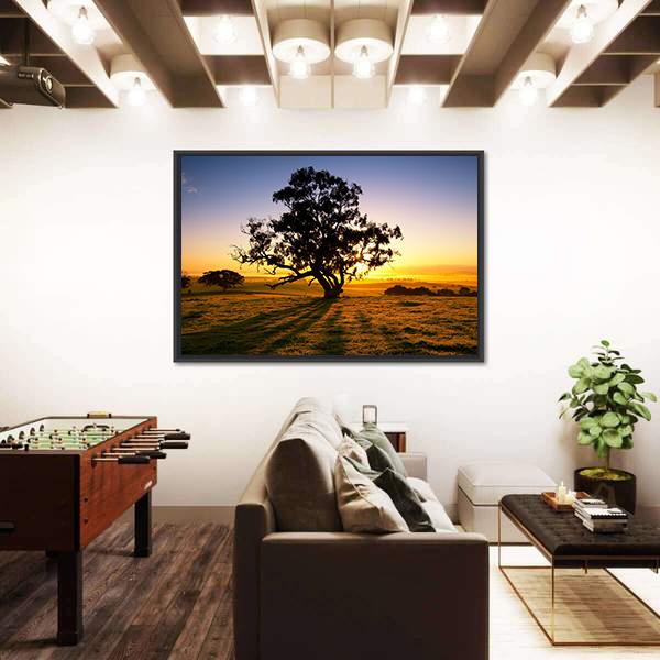 Sun Rises Over The Clare Valley In South Australia Canvas Wall Art-3 Horizontal-Gallery Wrap-25" x 16"-Tiaracle
