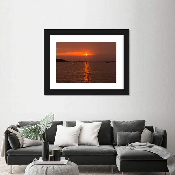 Sun Sets Over Poole Harbour Canvas Wall Art-3 Horizontal-Gallery Wrap-25" x 16"-Tiaracle