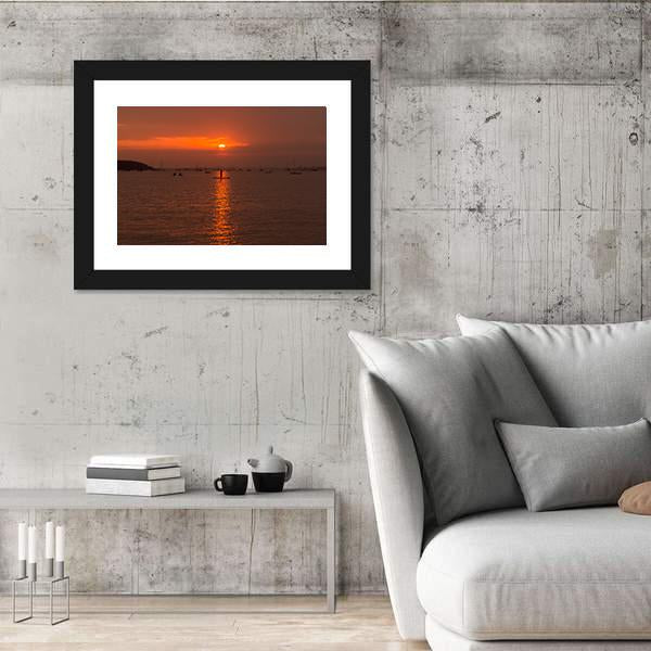 Sun Sets Over Poole Harbour Canvas Wall Art-3 Horizontal-Gallery Wrap-25" x 16"-Tiaracle