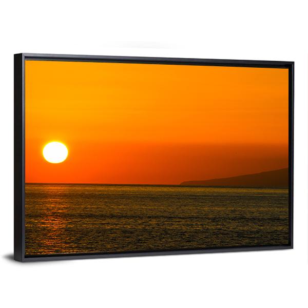 Sun Setting On Atlantic Ocean Canvas Wall Art-3 Horizontal-Gallery Wrap-25" x 16"-Tiaracle