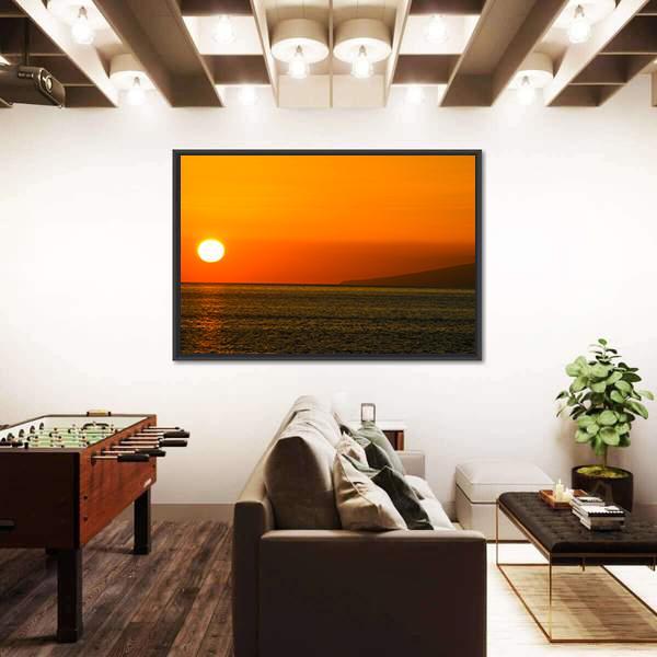 Sun Setting On Atlantic Ocean Canvas Wall Art-3 Horizontal-Gallery Wrap-25" x 16"-Tiaracle