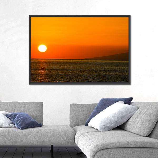 Sun Setting On Atlantic Ocean Canvas Wall Art-3 Horizontal-Gallery Wrap-25" x 16"-Tiaracle