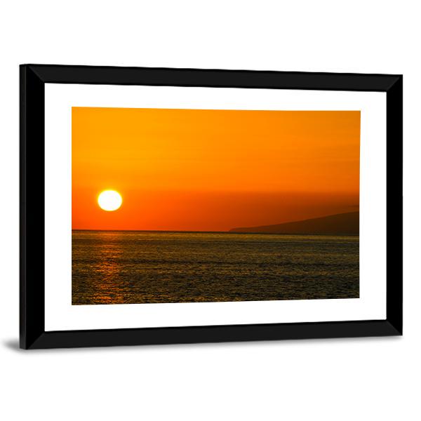 Sun Setting On Atlantic Ocean Canvas Wall Art-3 Horizontal-Gallery Wrap-25" x 16"-Tiaracle