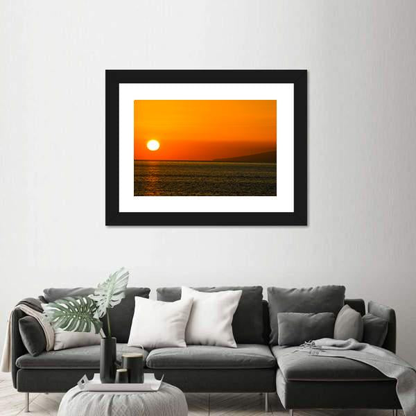 Sun Setting On Atlantic Ocean Canvas Wall Art-3 Horizontal-Gallery Wrap-25" x 16"-Tiaracle