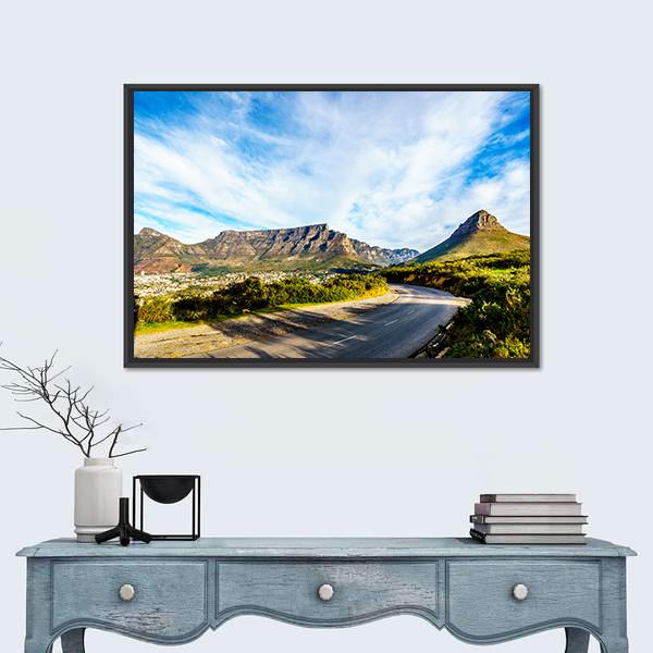 Sun Setting Over Cape Town Canvas Wall Art-1 Piece-Floating Frame-24" x 16"-Tiaracle