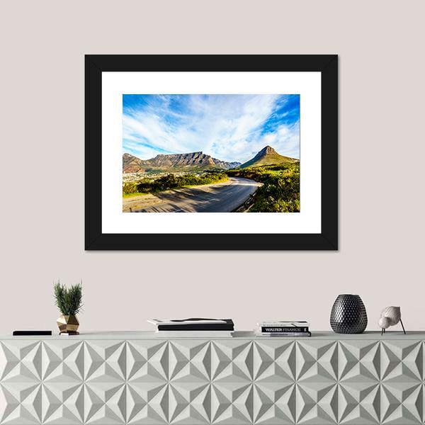 Sun Setting Over Cape Town Canvas Wall Art-1 Piece-Framed Print-20" x 16"-Tiaracle