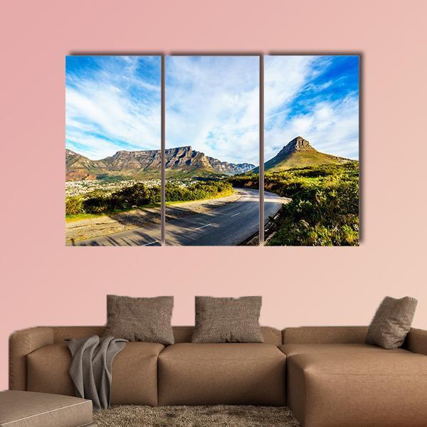 Sun Setting Over Cape Town Canvas Wall Art-3 Horizontal-Gallery Wrap-37" x 24"-Tiaracle