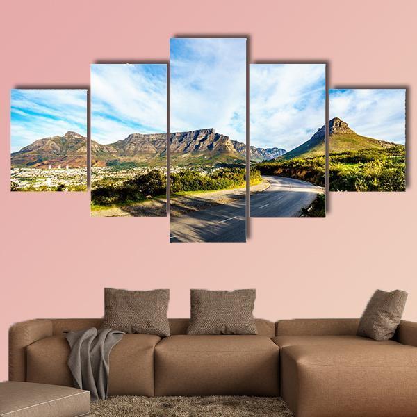 Sun Setting Over Cape Town Canvas Wall Art-3 Horizontal-Gallery Wrap-37" x 24"-Tiaracle