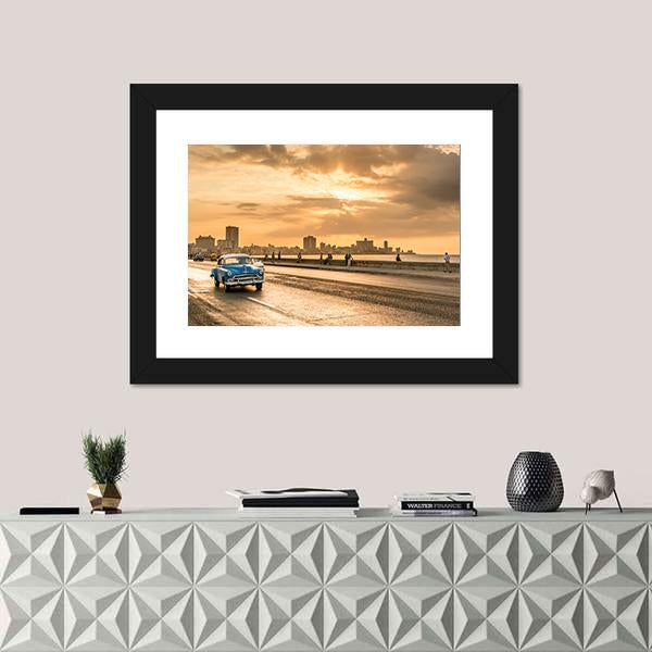 Sun Setting Over Havana Canvas Wall Art-3 Horizontal-Gallery Wrap-25&quot; x 16&quot;-Tiaracle