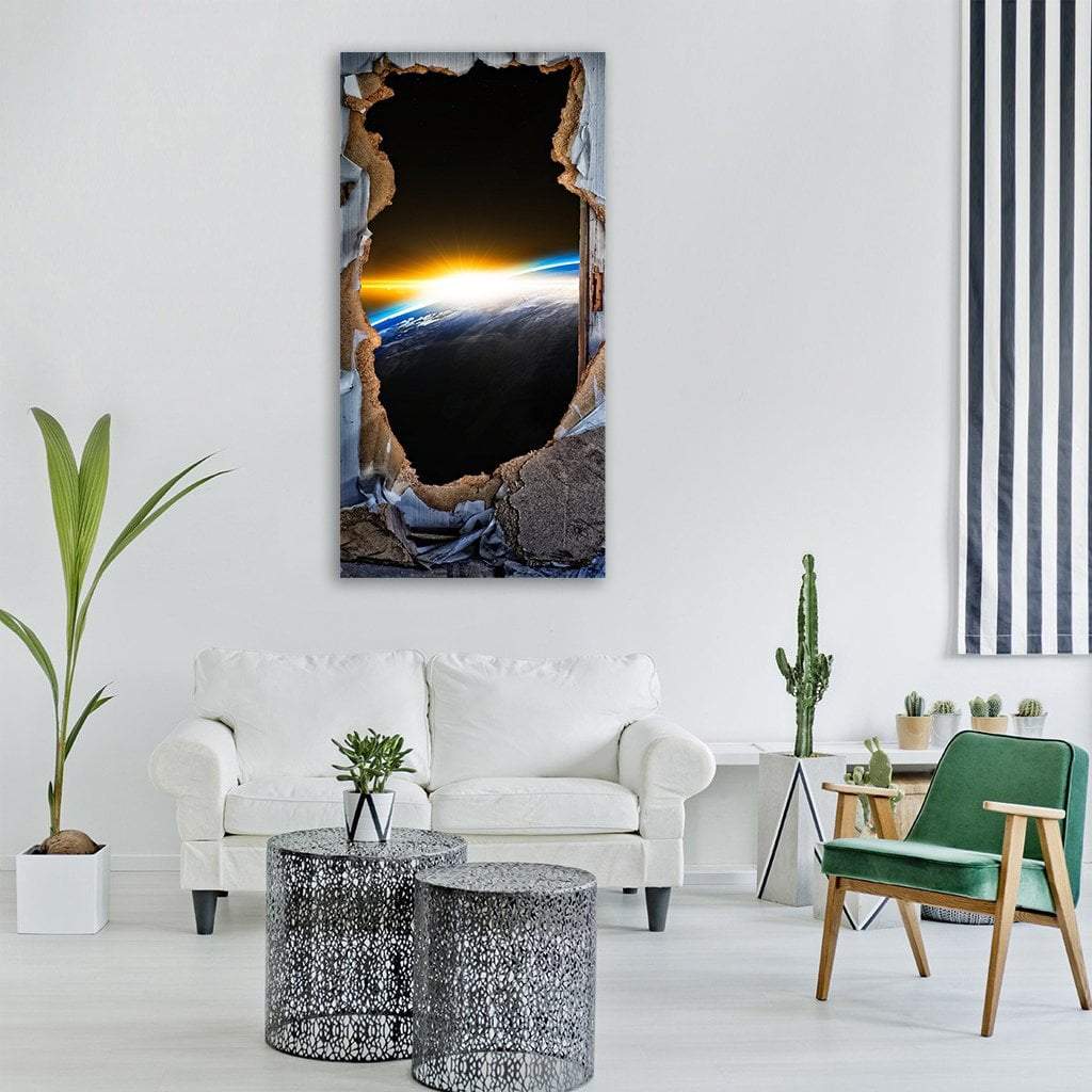 Sun Surreal Through Door Vertical Canvas Wall Art-1 Vertical-Gallery Wrap-12" x 24"-Tiaracle