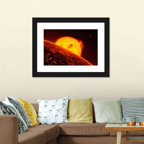 Sun View From Mercury Canvas Wall Art-1 Piece-Framed Print-20" x 16"-Tiaracle