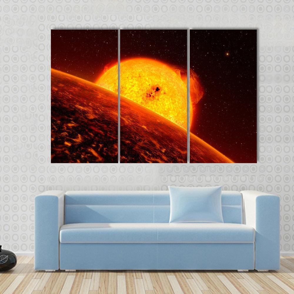 Sun View From Mercury Canvas Wall Art-3 Horizontal-Gallery Wrap-37" x 24"-Tiaracle