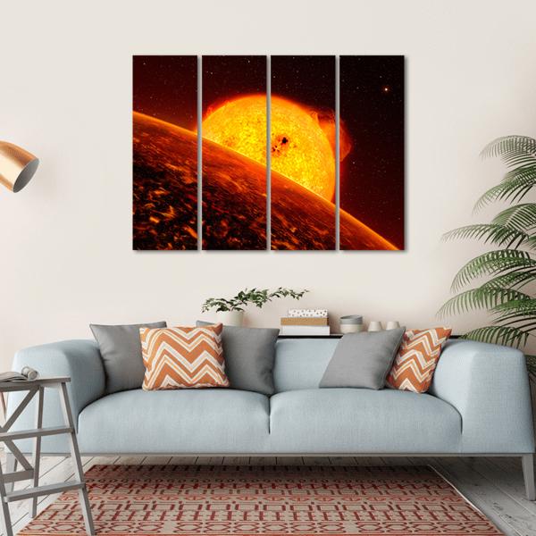 Sun View From Mercury Canvas Wall Art-4 Horizontal-Gallery Wrap-34" x 24"-Tiaracle