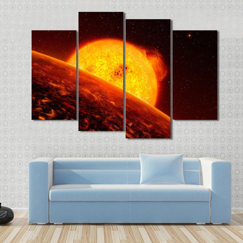 Sun View From Mercury Canvas Wall Art-4 Pop-Gallery Wrap-50" x 32"-Tiaracle