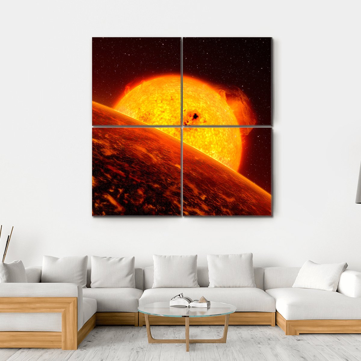 Sun View From Mercury Canvas Wall Art-4 Square-Gallery Wrap-17" x 17"-Tiaracle