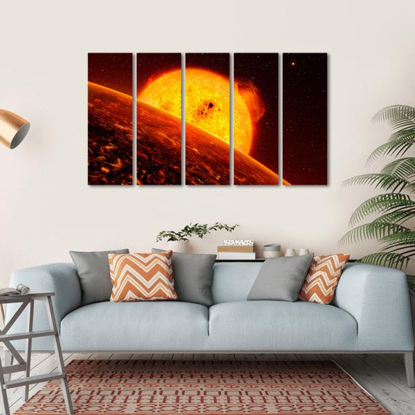 Sun View From Mercury Canvas Wall Art-5 Horizontal-Gallery Wrap-22" x 12"-Tiaracle
