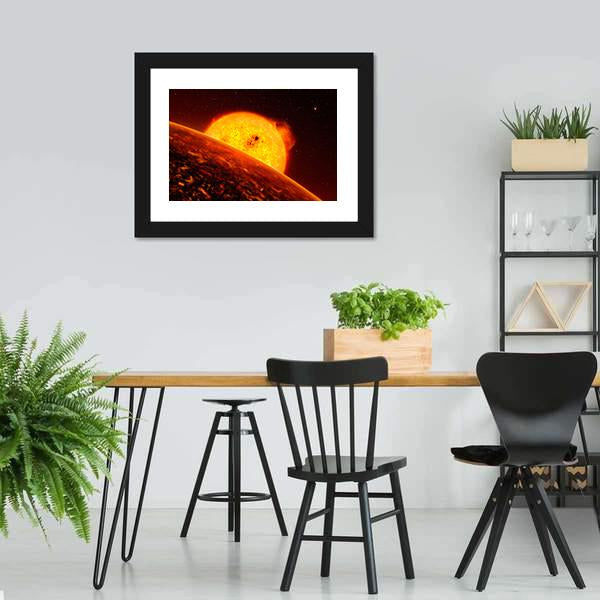Sun View From Mercury Canvas Wall Art-3 Horizontal-Gallery Wrap-25" x 16"-Tiaracle