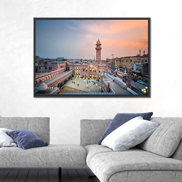 Sunehri Masjid Peshawar Canvas Wall Art-5 Horizontal-Gallery Wrap-22" x 12"-Tiaracle