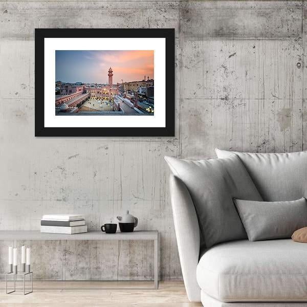 Sunehri Masjid Peshawar Canvas Wall Art-5 Horizontal-Gallery Wrap-22" x 12"-Tiaracle