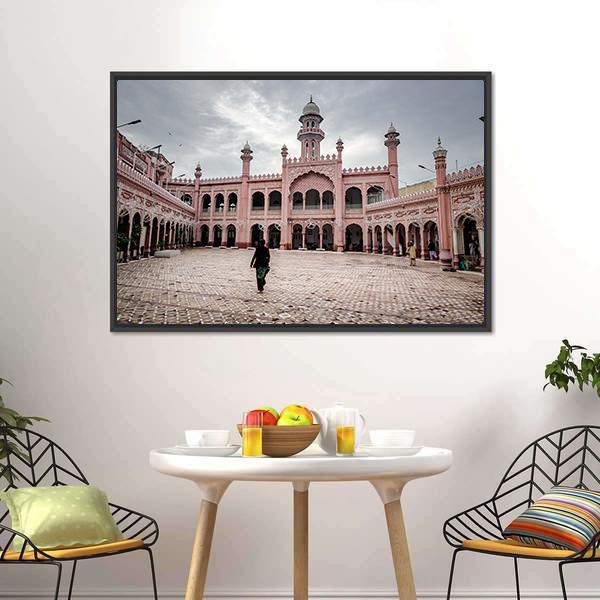 Sunehri Mosque In Peshawar Canvas Wall Art-1 Piece-Floating Frame-24" x 16"-Tiaracle