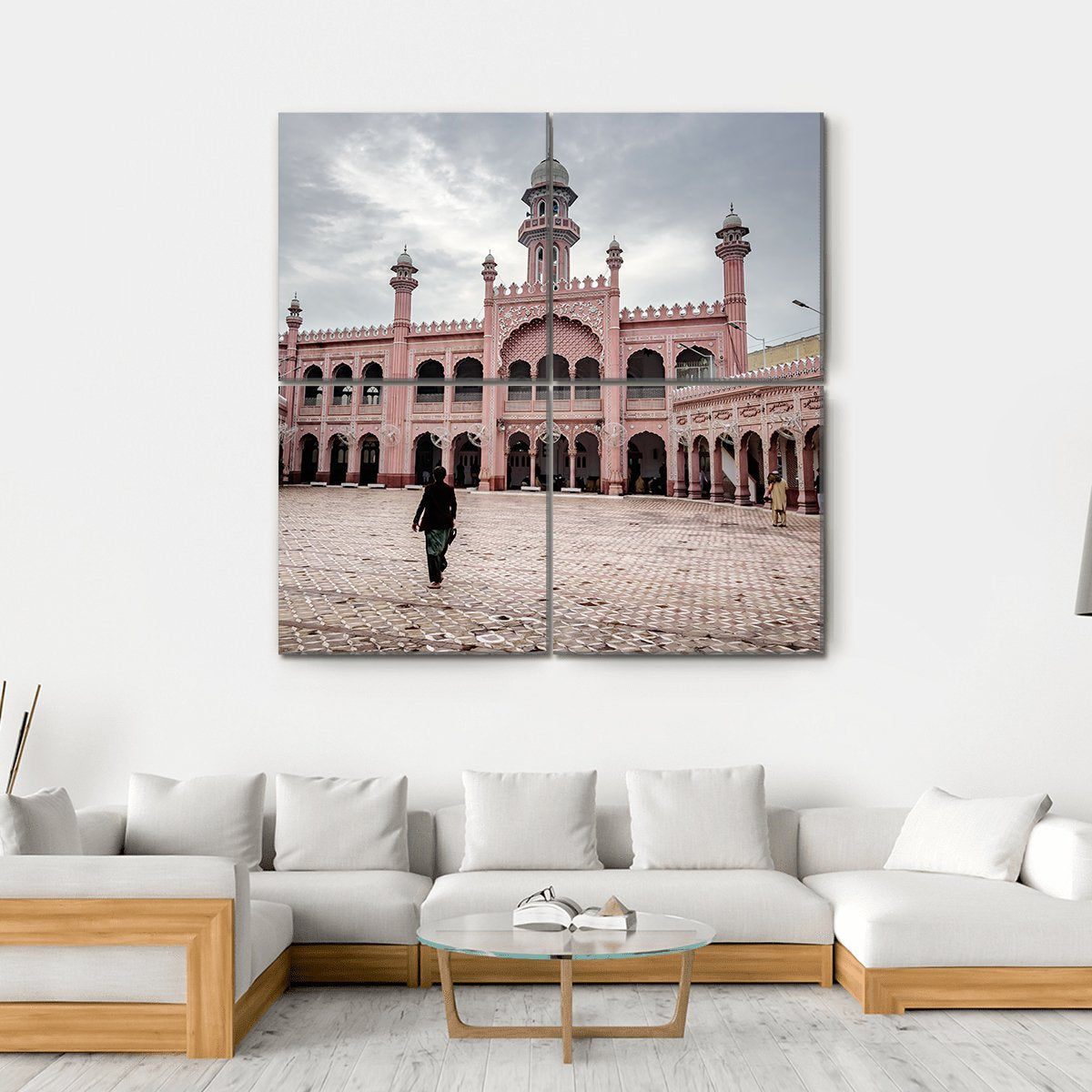 Sunehri Mosque In Peshawar Canvas Wall Art-4 Square-Gallery Wrap-17" x 17"-Tiaracle