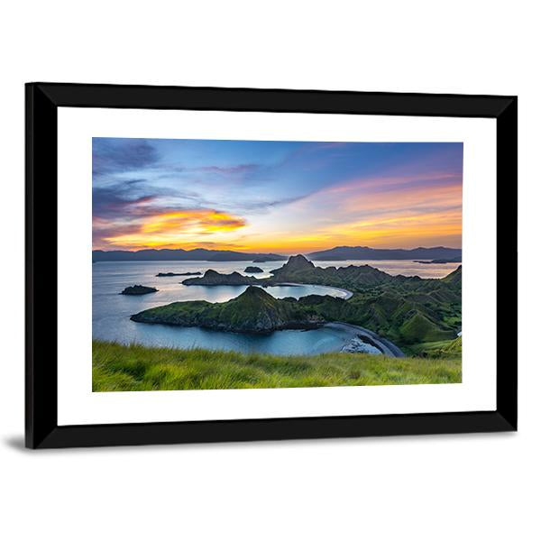 Sunlight From Top Of Padar Island At Sunset Canvas Wall Art-3 Horizontal-Gallery Wrap-25" x 16"-Tiaracle