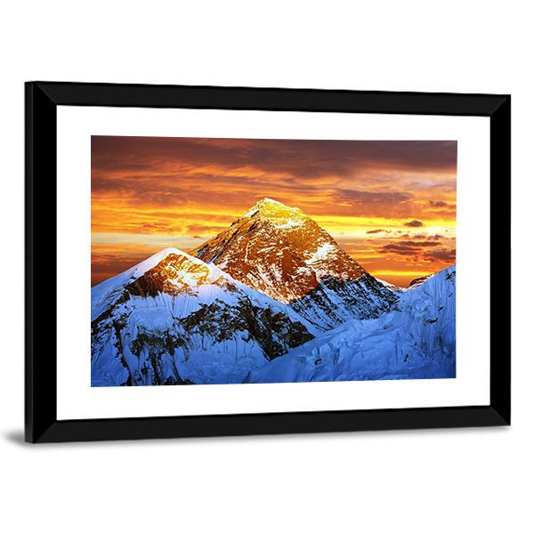 Sunlight On Everest Canvas Wall Art-3 Horizontal-Gallery Wrap-25" x 16"-Tiaracle
