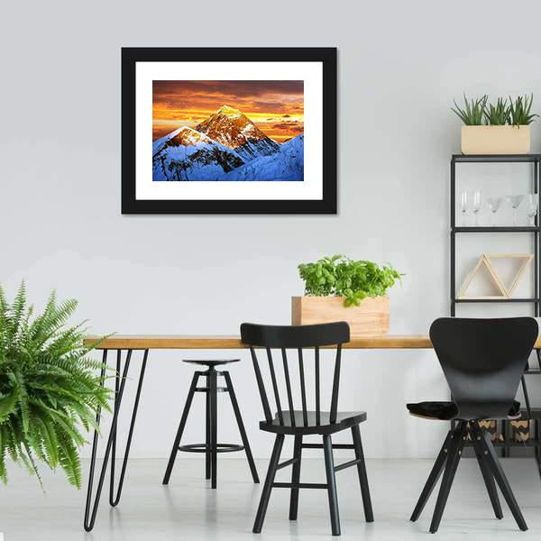 Sunlight On Everest Canvas Wall Art-3 Horizontal-Gallery Wrap-25" x 16"-Tiaracle