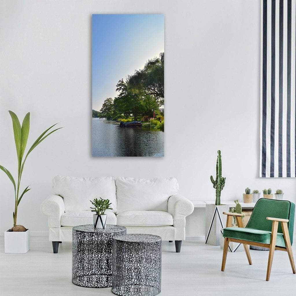 Sunlight On Lake Water Vertical Canvas Wall Art-1 Vertical-Gallery Wrap-12" x 24"-Tiaracle