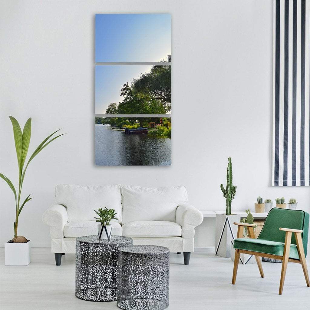 Sunlight On Lake Water Vertical Canvas Wall Art-3 Vertical-Gallery Wrap-12" x 25"-Tiaracle
