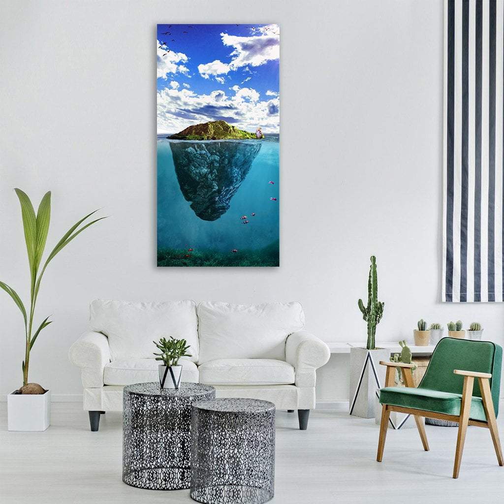 Sunlight Over Lake In Spring Vertical Canvas Wall Art-1 Vertical-Gallery Wrap-12" x 24"-Tiaracle