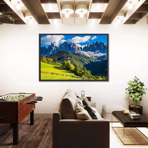 Sunny Day In Dolomites Canvas Wall Art-3 Horizontal-Gallery Wrap-25" x 16"-Tiaracle